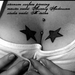 Sternum surface piercing